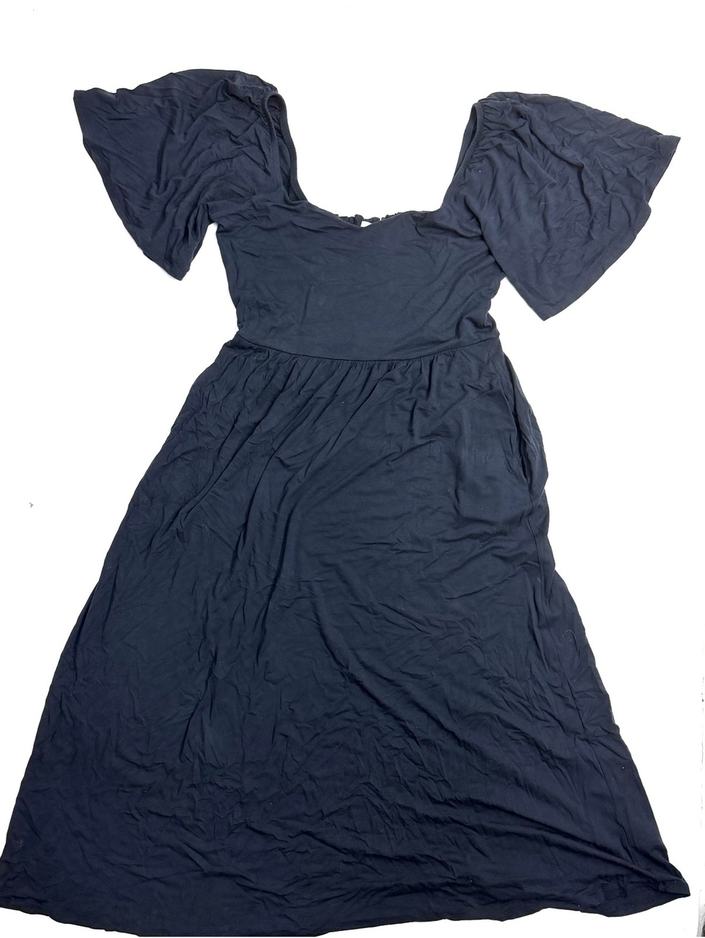 Boden Navy Blue Smock Detail Jersey Maxi Dress